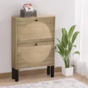 Artiss Shoe Rack Cabinet 2 Drawers Rattan 6 Pairs