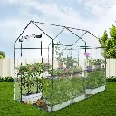 Green Fingers Greenhouse 1.2x1.9x1.9M Walk in Green House Tunnel Clear Garden Shed 4 Shelves
