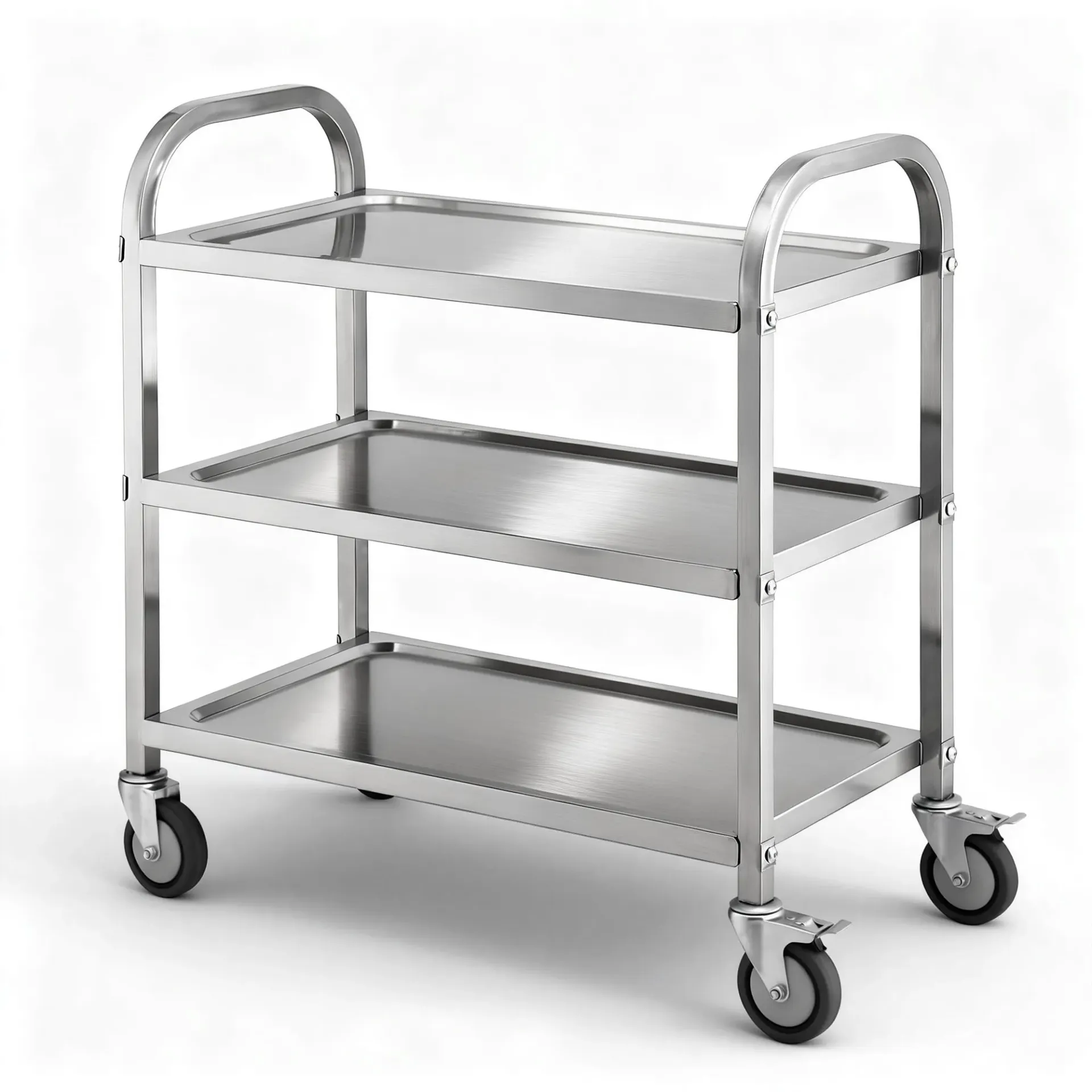 Cefito 3-Tier Stainless Steel Kitchen Trolley with Wheels 89X50X83cm