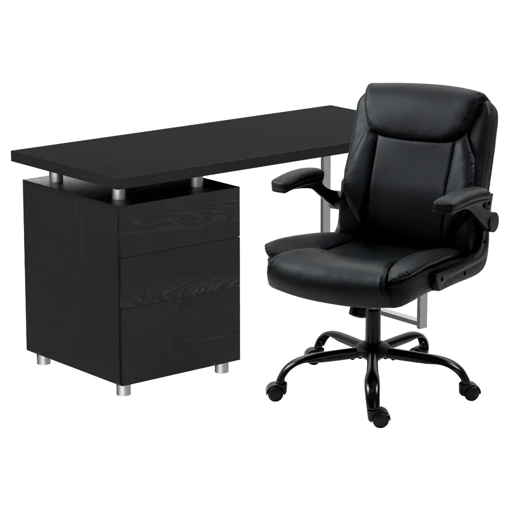 Artiss Computer Desk Executive Office Chairs Sets Black