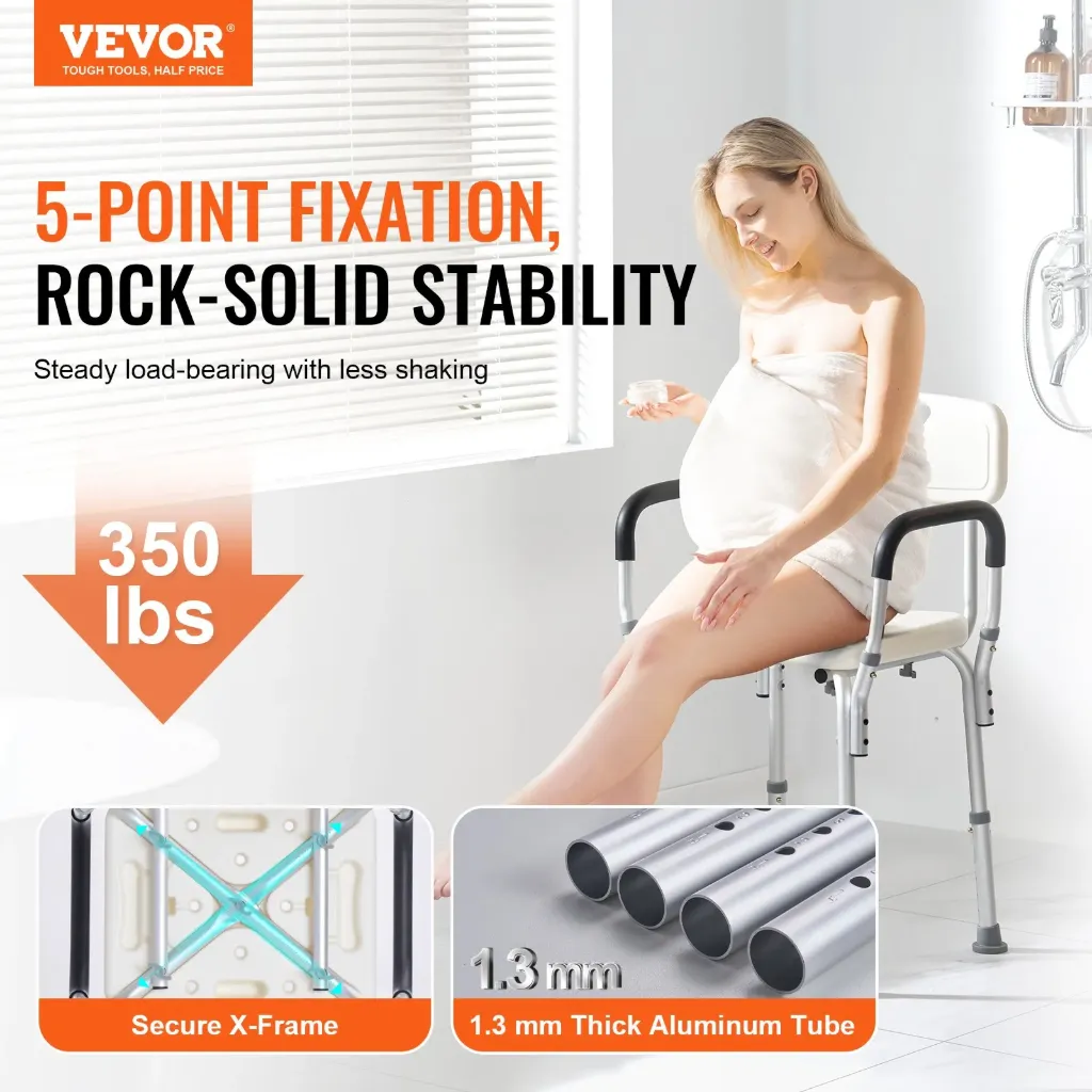 VEVOR Shower Chair, Shower Seat with Back