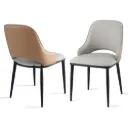 Artiss 2x Dining Chairs Hollow PU Leather Kitchen Lounge Cafe Accent Chair Grey