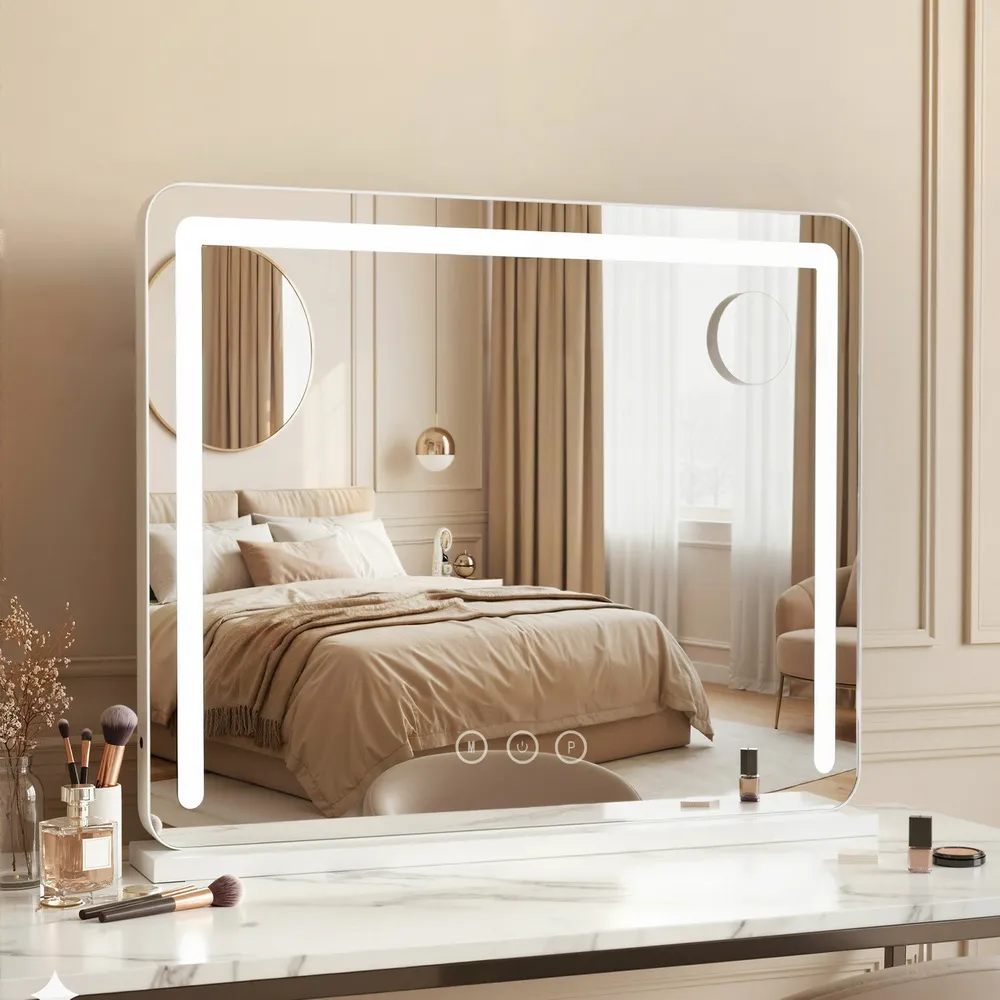 Embellir Makeup Mirror 60x50cm Hollywood Vanity with LED Light Tabletop White