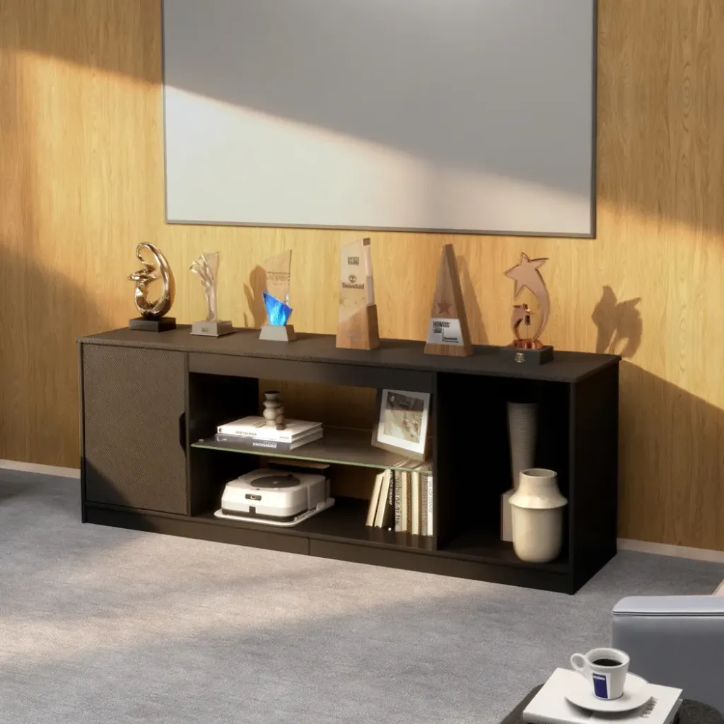 Levede TV Stand Storage with LED 140cm Black