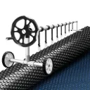 Aqua Buddy Pool Cover 600 Micron 10x4m w/ Roller 5.55m Swimming Pools Black Solar Blanket