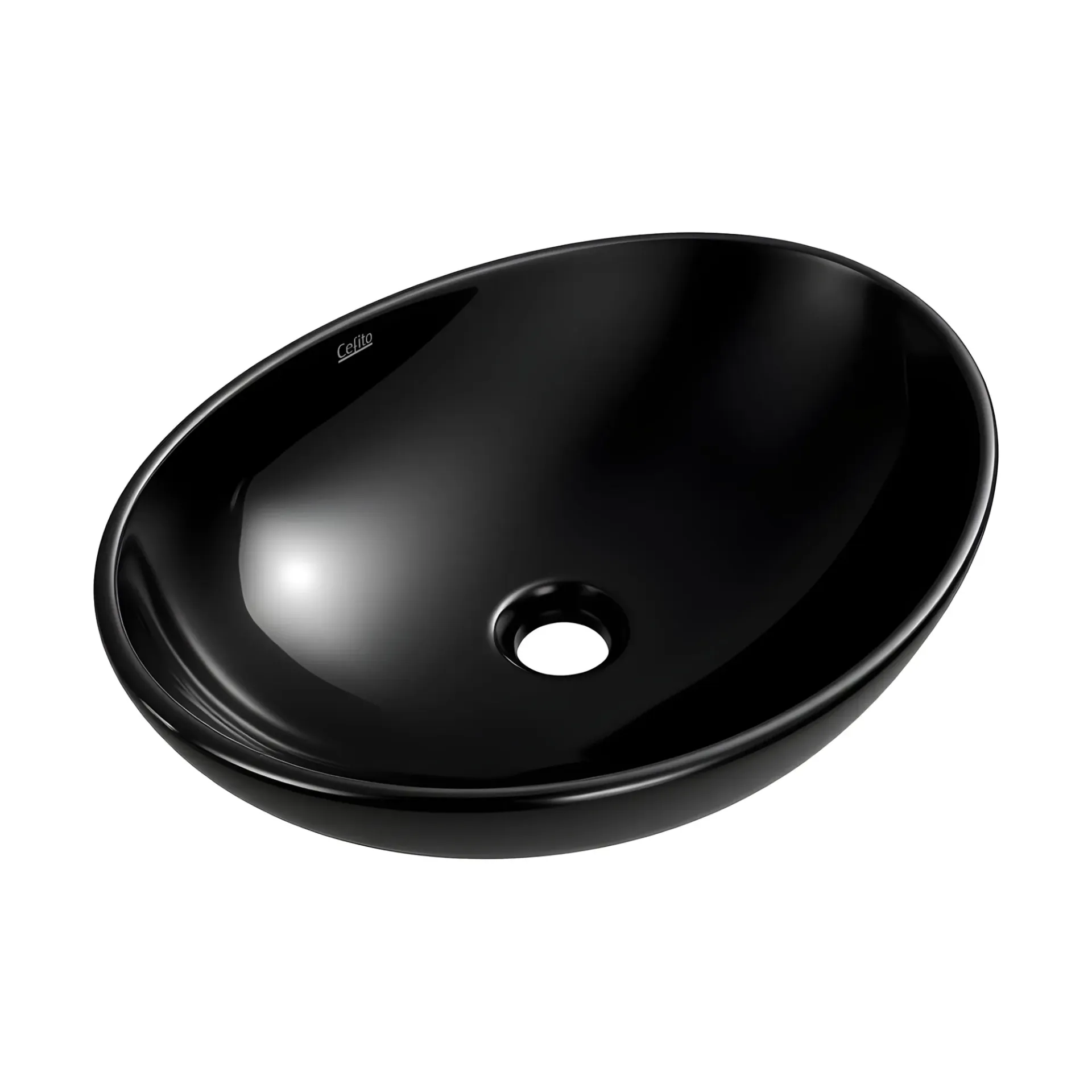 Cefito Bathroom Basin Ceramic Vanity Sink Hand Wash Bowl 41x34cm Black