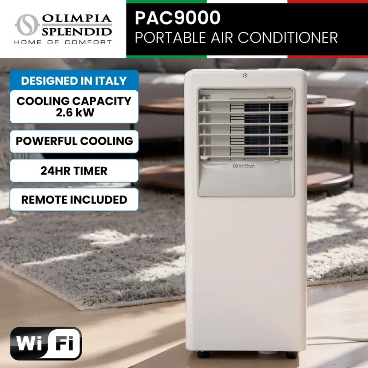 Olimpia Splendid 2.6kW Portable Air Conditioner with Wifi & Remote PAC9000