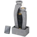 Gardeon Solar Fountain Water Feature Outdoor Fountain Indoor 3-Tier Cascading Grey