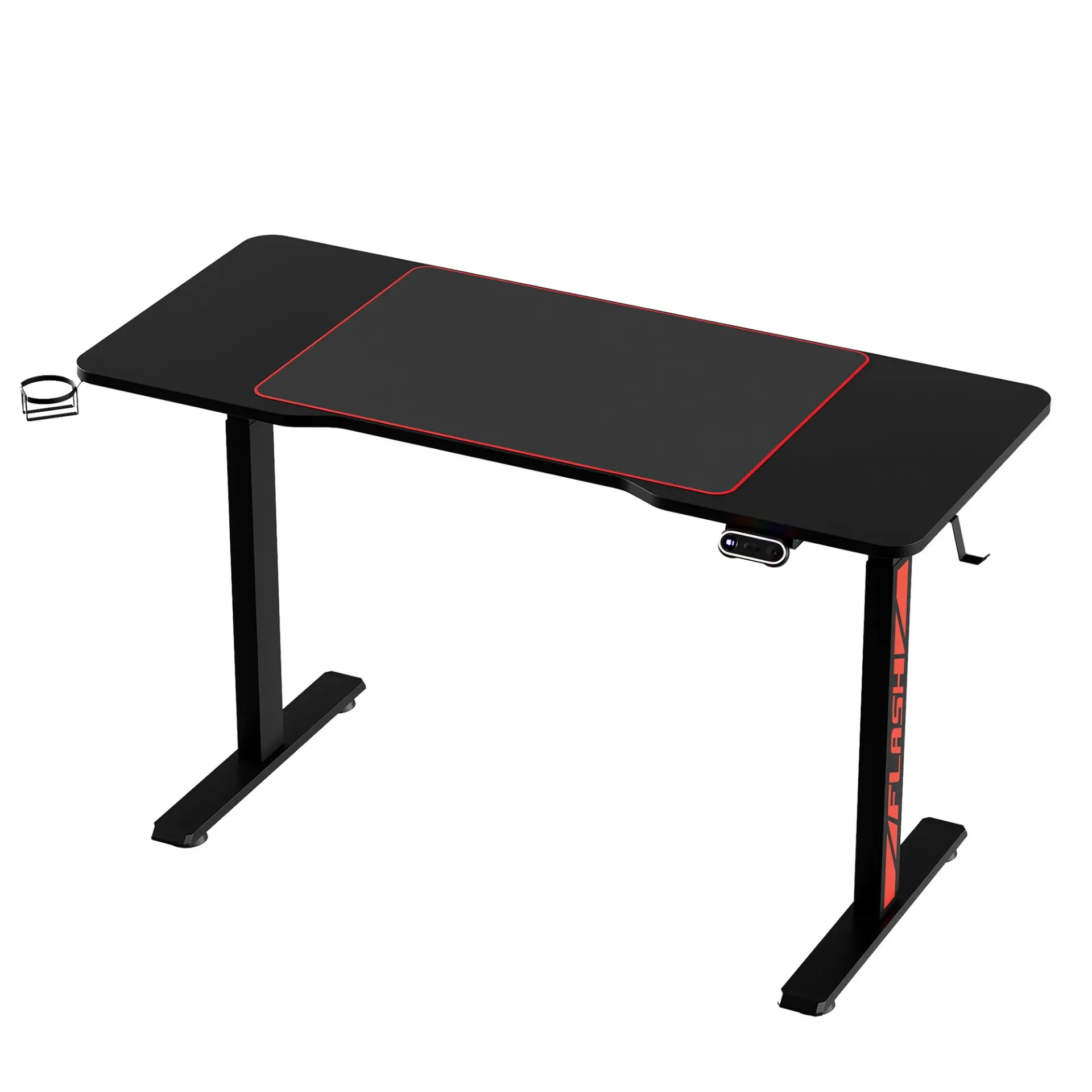 Artiss Electric Gaming Desk RGB Sit Stand Height Adjustable Table Black