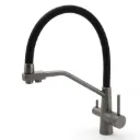 Gun Metal Grey 3-Way Drink Pure Water Kitchen Mixer Pull Out Spout Sink Tap