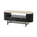 Artiss Coffee Table Drawer Shelf Wood&Black