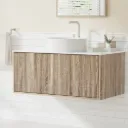 Cefito Vanity Unit 915mm with Basin Oak (line pattern)