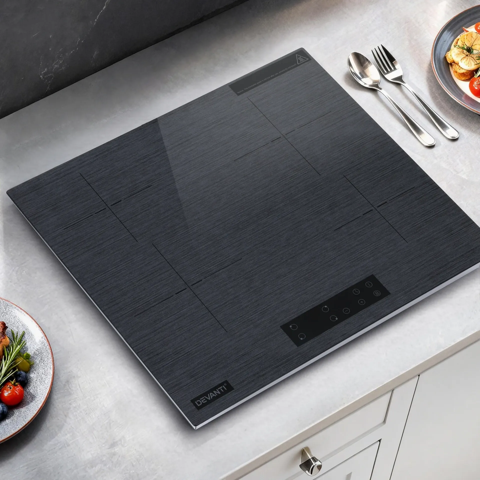 Devanti Electric Ceramic Cooktop 60cm Touch Control Grey