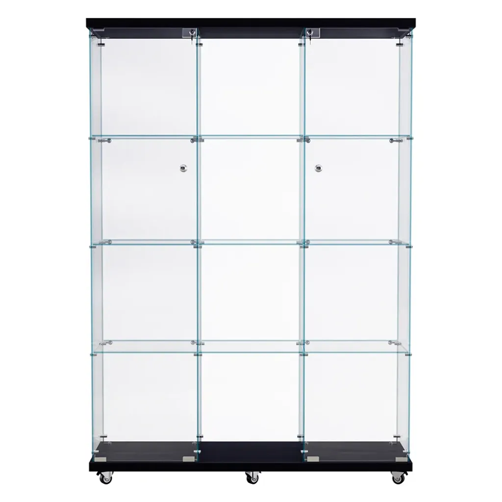 Stacked 169cm Tall Glass Display Cabinet 4 Tier