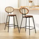 Artiss 2x Bar Stools PU Leather Stools Brown