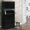 Artiss Shoe Rack Cabinet 60 Pairs 4 Doors - Black