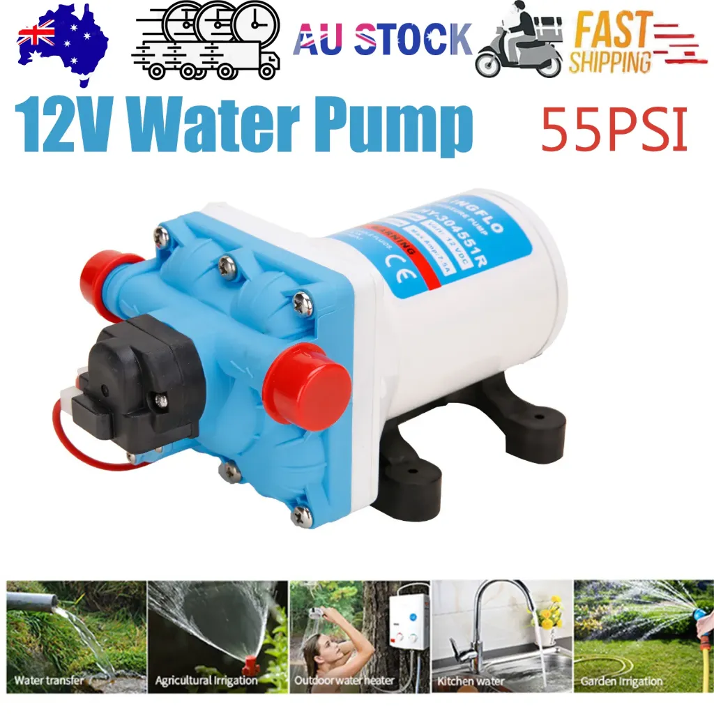 11.3LPM 55PSI 12V Water Pump for Caravan Motorhome Camper Trailer Boat RV