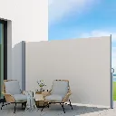 Instahut Side Awning Sun Shade Outdoor Blinds Retractable Screen 2X3M Cream