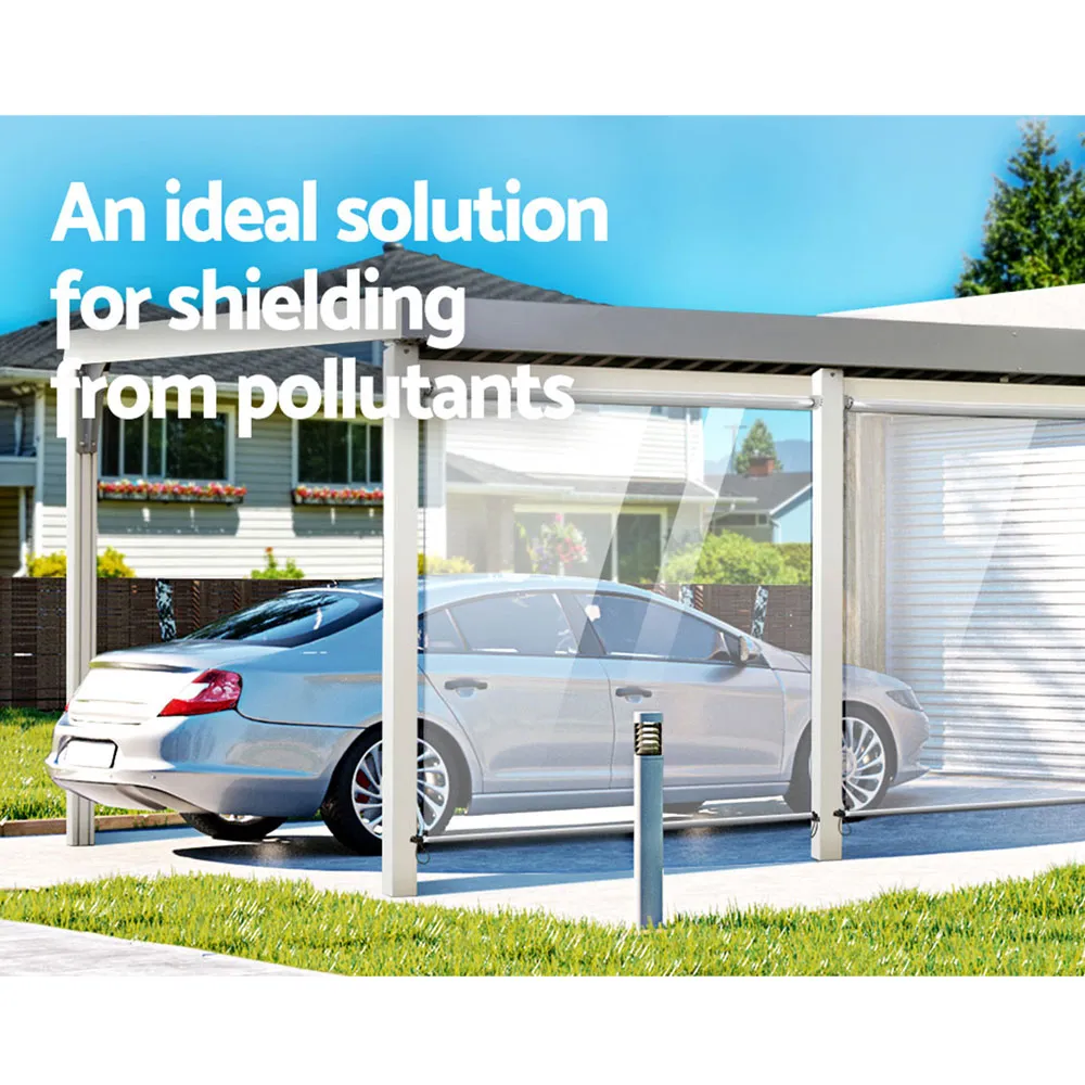 Instahut 1.5X2.4M Outdoor Blinds Clear Roll Down Awning Retractable Outdoor Blinds Water Wind Proof Transparent