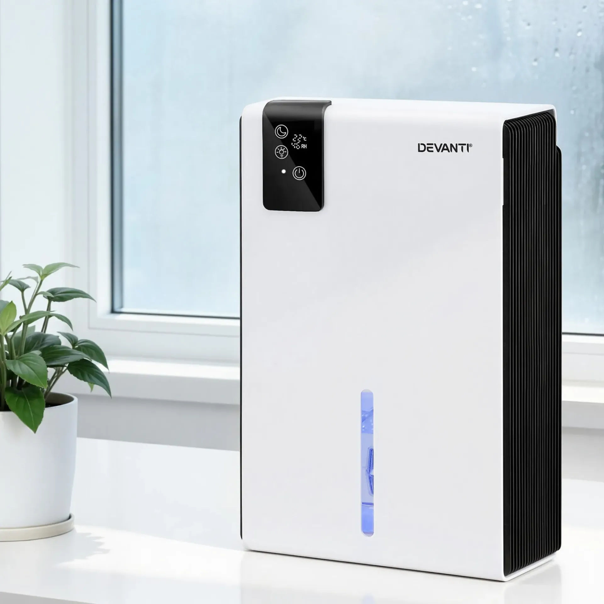 DEVANTI 2000ml Portable Dehumidifier Moisture Absorber Home Bedroom Quiet Remote