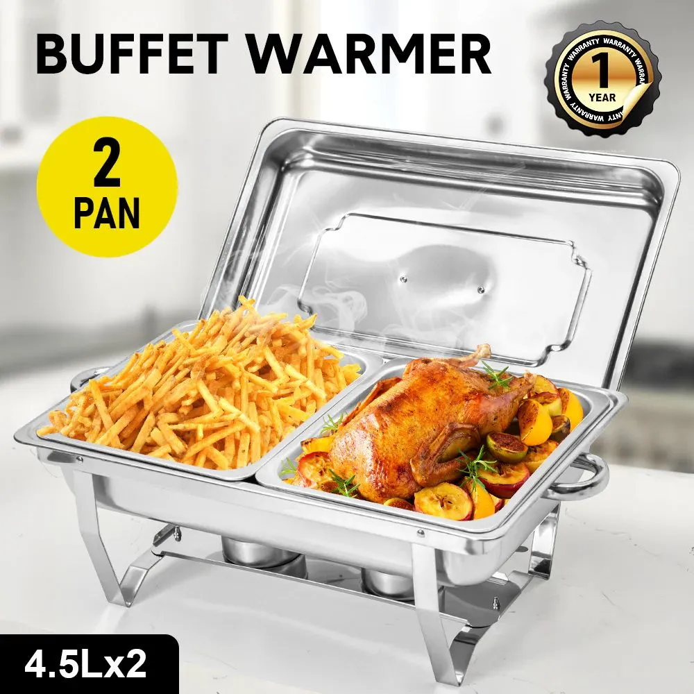 Alston 4.5LX2 Chafing Dish Set, Premium 410 Stainless Steel Buffet Warmer