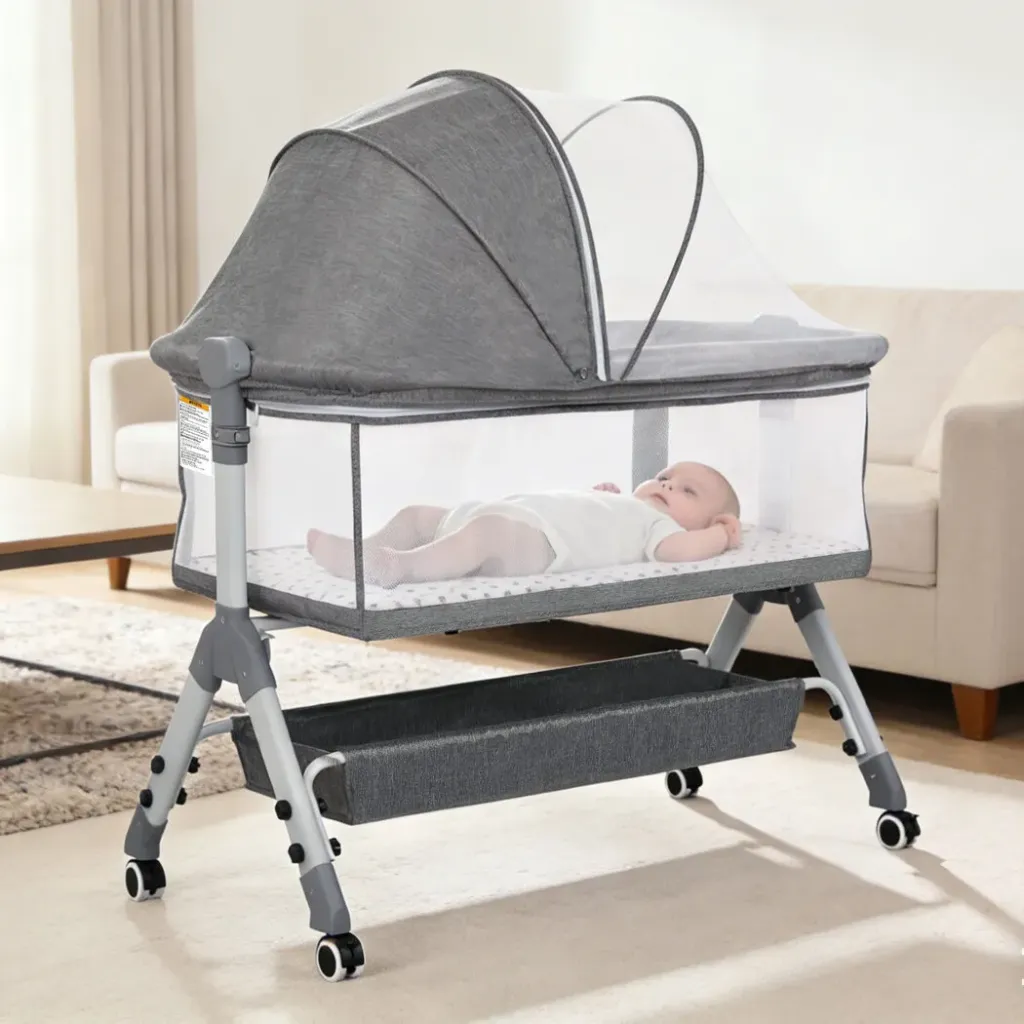Bopeep Baby Cot Bed Crib Newborn Co-Sleeper Bassinet Safety Adjustable Bedside
