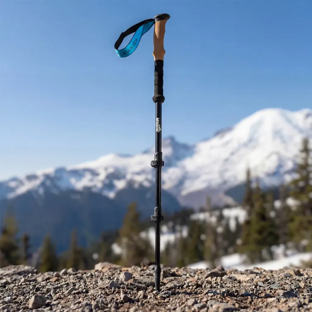 Mountview 2 Pcs Hiking Trekking Poles Walking Stick Adjustable Lightweight Black