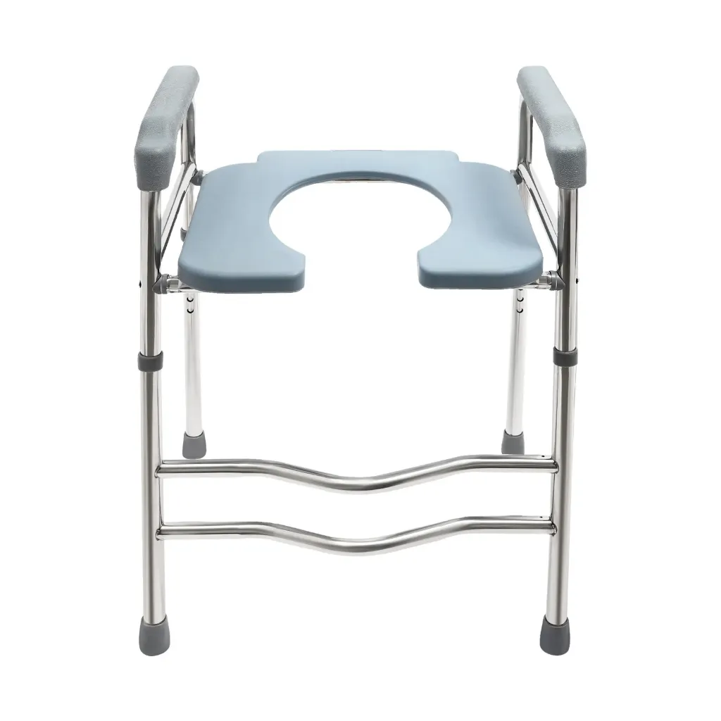 Upgrade 64-74cm Raised Toilet Seat Riser w/ Arms For Elderly Handicap Bathroom