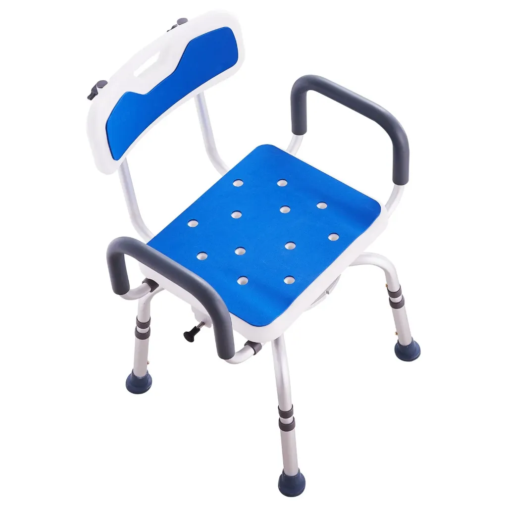Adjustable Shower Seat with Armrests and Backrest for Inside Shower or Bathtub