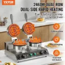 Commercial Waffle Maker, Dual-Head Round Waffle Baker Machine