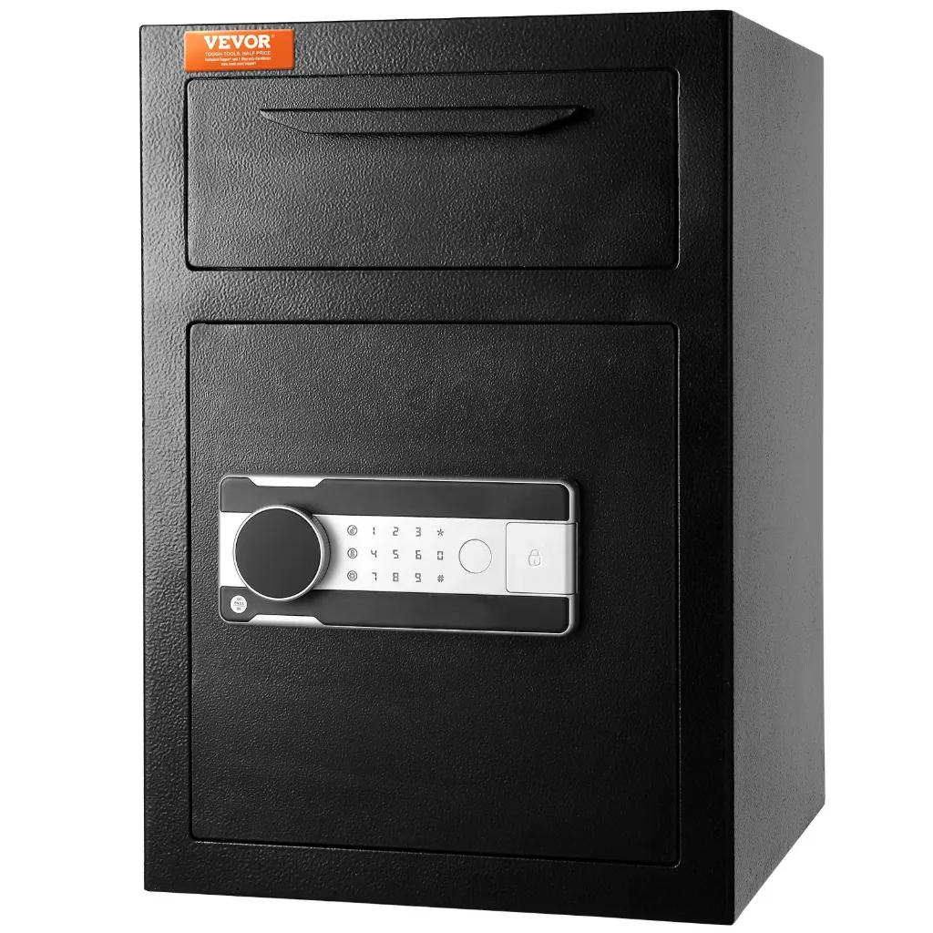 2.5 Cub Depository Safe, Deposit Safe with Drop Slot, Electronic Code Lock and 2 Emergency Keys, 20.27'' x 13.97'' x 13.97''