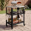 Levede Outdoor Kitchen Cart Mobile BBQ Grill Trolley Stainless Steel Prep Table