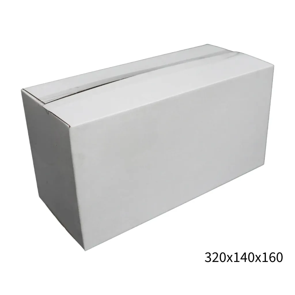 320x140x160mm White RSC Carton – Durable Cardboard Carton 50 Pack
