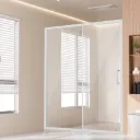 Semi-frameless Shower Door 57.7-59" x 70" SGCC Tempered Glass 1/4" Chrome