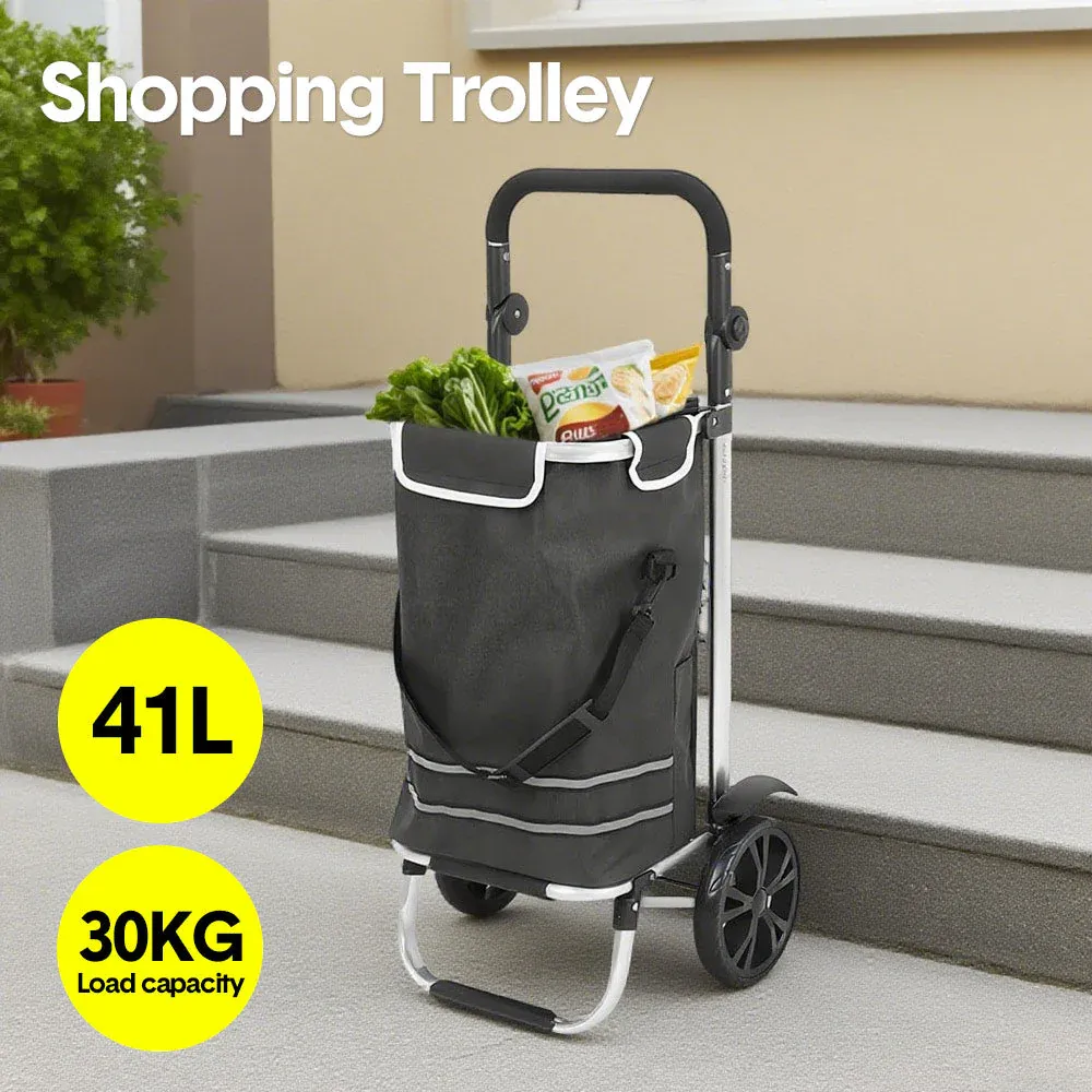 Foldable Shopping Trolley Cart Multifunctional 41L Capacity
