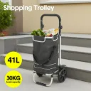 Foldable Shopping Trolley Cart Multifunctional 41L Capacity