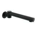 Matt Black Round Basin Wall Mounted Spout Faucet Outlet 180° Swivel Tap Watermark