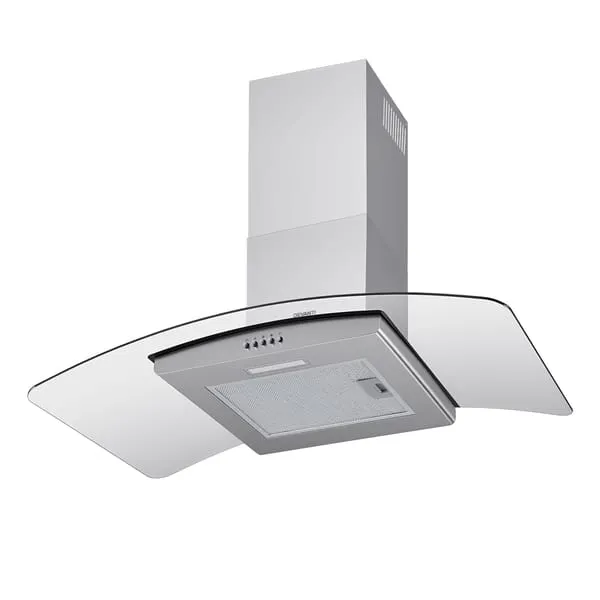 Devanti 90cm Range Hood Curved Glass Canopy Rangehood Kitchen Exhaust Fan