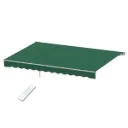 Instahut Retractable Folding Arm Awning Motorised Sunshade 5Mx3M Dark Green