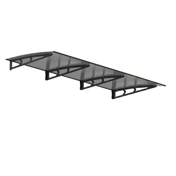Instahut Window Door Awning Canopy 1m x 3m Grey Solid Sheet Metal Frame