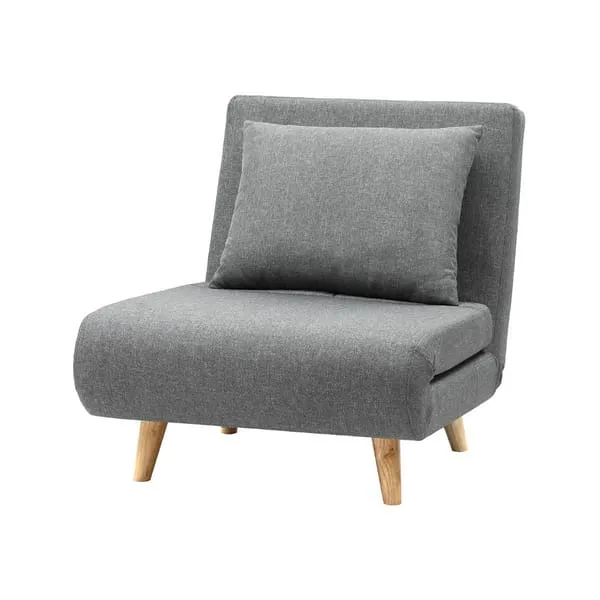 Artiss Sofa Bed Convertible Couch Recliner Lounge Chair Linen Grey