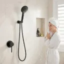 Cefito 4.5" Handheld Shower Head Round with Wall Bathroom Mixer
