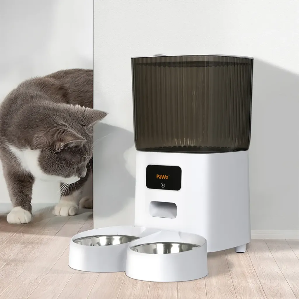 PaWz 5L Automatic Pet Feeder 2 Bowl White