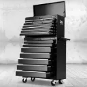 Giantz 17 Drawer Tool Box Cabinet Chest Trolley Toolbox Garage Storage Box Black
