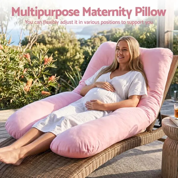 Giselle Pregnancy Pillow U Shaped (Pink, 73x133cm)
