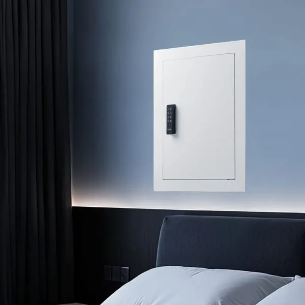 0.83 sq.ft Wall Safe, 3-Tier Hidden Wall Safe with Password, Key & Turning Knob
