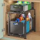CARLA HOME 2-Tier Under Sink Organizer with Sliding Drawers & Height Adjustable for Kitchen Bathroom Cabinet Organization