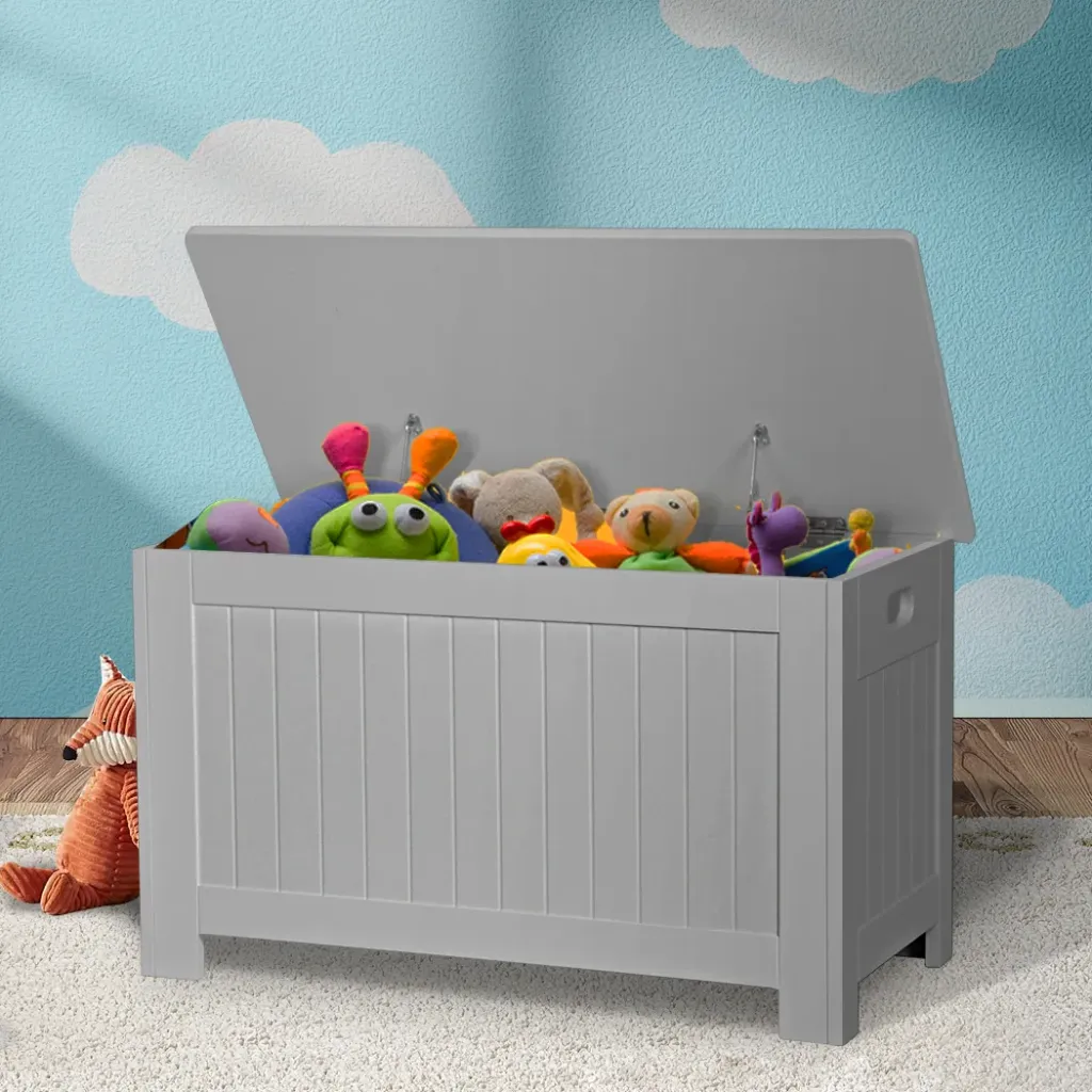 Levede Kids Toy Box Storage Chest Cabinet Grey