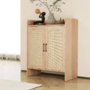Levede 5 Tier Shoe Cabinet Wooden Double Door Storage Rack Organiser Entryway