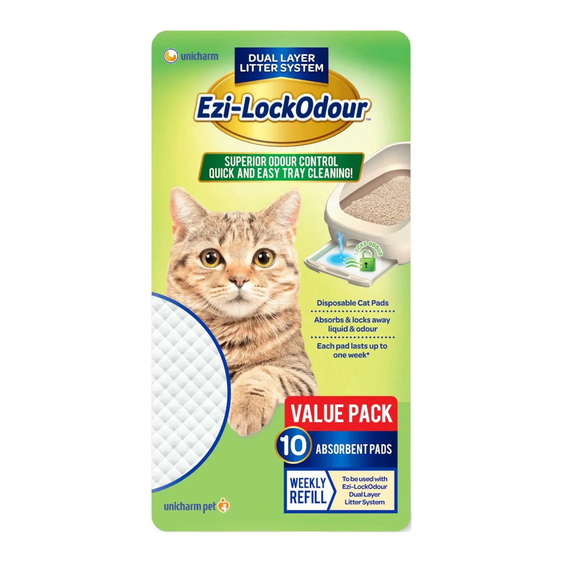 Ezi Lockodour Absorbant Cat Pads 10pk